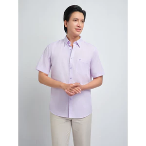 Áo sơ mi tay ngắn vạt tròn VIETTIEN vải Bamboo form REGULAR VT00000457