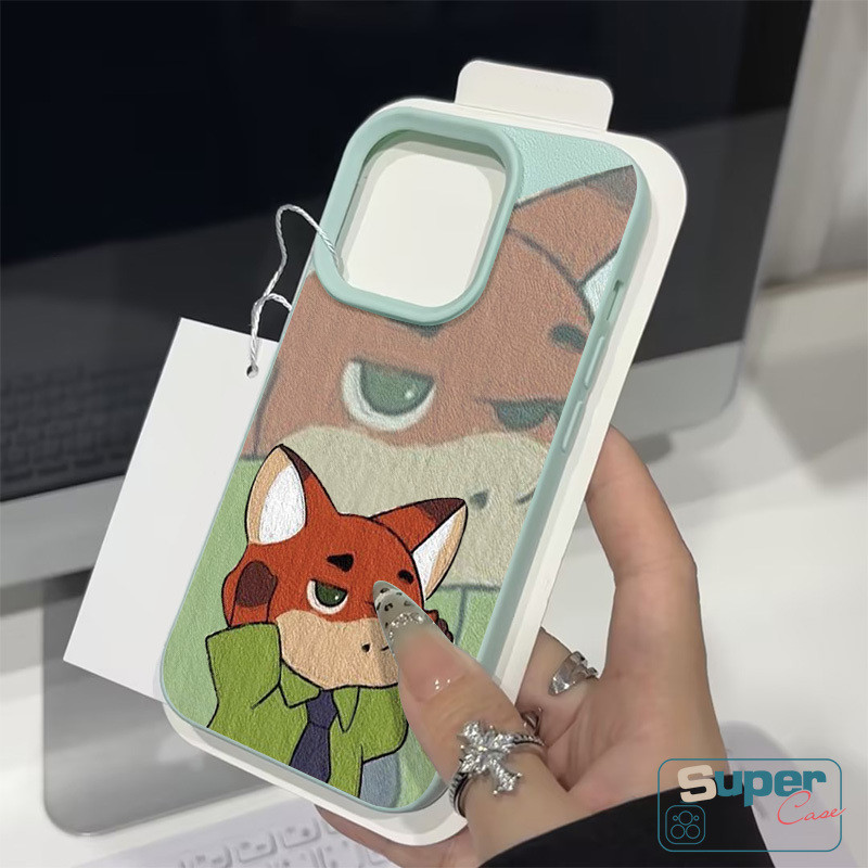 Ốp Lưng Tương Thích Cho IPhone 16 15 11 13 14 12 Pro Max X XS Max XR 14 12 Pro Max 16 15 14 Plus Cặp Đôi Hoạt Hình Thời Trang Dễ Thương Thỏ Cáo Họa Tiết Da Cảm Thấy Da