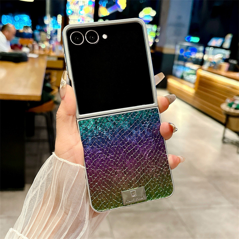 Ốp Điện Thoại Họa Tiết Dệt Gradient Cho Samsung Galaxy Z Flip 7 Flip 6 Flip 5 Flip 4 Z Flip 7 6 5 4 3 Ốp Lưng Bảo Vệ