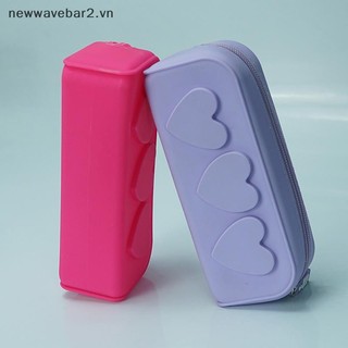 [Mới] Túi Zip Silicon Túi Silicon Trái Tim Có Thể Tái Sử Dụng Túi Đựng Mỹ Phẩm Hộp Đựng Cọ Trang Điểm Di Động Cho Nữ.
