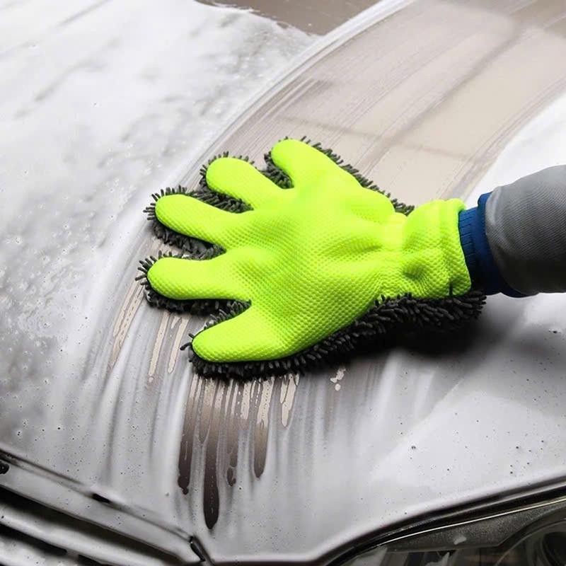 Găng Tay Rửa Xe Xỏ 5 Ngón Siêu Mềm Dễ Dàng Luồng Lách Nơi Hẹp.