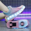 Xuyên Biên Giới Sạc Dạ Quang Giày Đèn LED Trẻ Em Người Lớn Con Lăn Trượt Dây Giày Bánh Xe Xoay Nút B96X