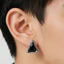 Bông tai zircon tam giác Shuling unisex titan vít đinh tán tai