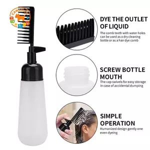 CANAMEK 150ml Loại Báo Chí Thuốc Nhuộm Tóc Lược Chai Tích Hợp Dầu Gội Chai Thuốc Nhuộm Tóc Lược Chai Dầu Nướng Tóc Salon DIY Dụng Cụ CSF