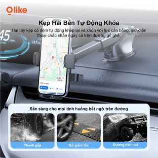 Olike HC30 Giá Đỡ Điện Thoại Ô Tô Đế Hút Chân Không, Xoay 360 Độ, Chống Rung Mạnh, Tự Động Khóa
