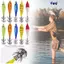 CQCJ 2 Chiếc Dệt Mực Móc Jig Sống Động Như Thật Chì Chìm Mô Phỏng Gỗ Tôm Mồi