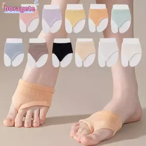 Tất đệm chân trước giày cao gót BORAGETE, Tất Cotton thông thường đến mắt cá chân, Tất thuyền màu trơn co giãn cao thoáng khí