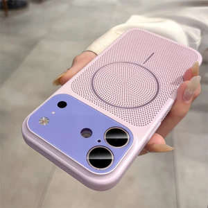 Ốp điện thoại từ tính ngăn chặn màu cho iPhone 17 Pro Max 13 14 15 16 pro max Bảo vệ ống kính chống rơi Vỏ cứng bảo vệ điện thoại