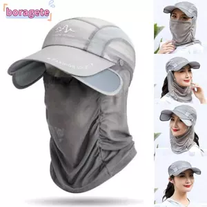 Mũ chống nắng BORAGETE, Mũ chống nắng đi xe đạp ngoài trời UPF 50 +, Mũ chống nắng đa chức năng có thể thu vào màu trơn
