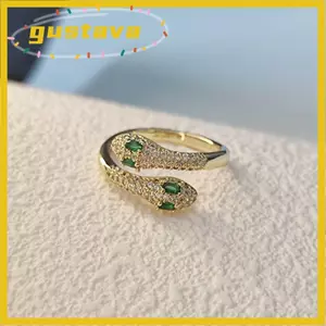 Nhẫn Zircon GUSTAVA, Đồng Nhiều Màu Sắc Vintage Hình Rắn Nhẫn, 2024 Hình Rắn Rắn Bộ Nhẫn Zircon Người Phụ Nữ