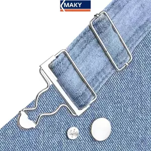 MAKY Dungaree Chốt Kẹp Nẹp Bules Với Quần Jean Nút Bộ Denim Jaets Nhà DIY Trang Phục May Đồ Dùng VN