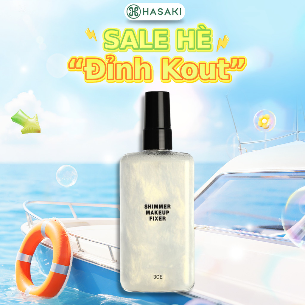 [DAILY] Xịt Khoá Makeup 3CE Có Nhũ Tạo Hiệu Ứng Nền Căng Bóng 95ml Shimmer Makeup Fixer Hasaki Chính Hãng