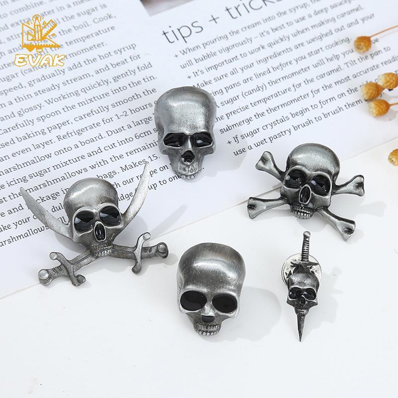Alittlesetrtu Cá Tính Vintage Gothic Đầu Lâu Chữ Thập Thanh Kiếm Trâm Pin Cho Nam Nữ Đảng Trang Sức VN