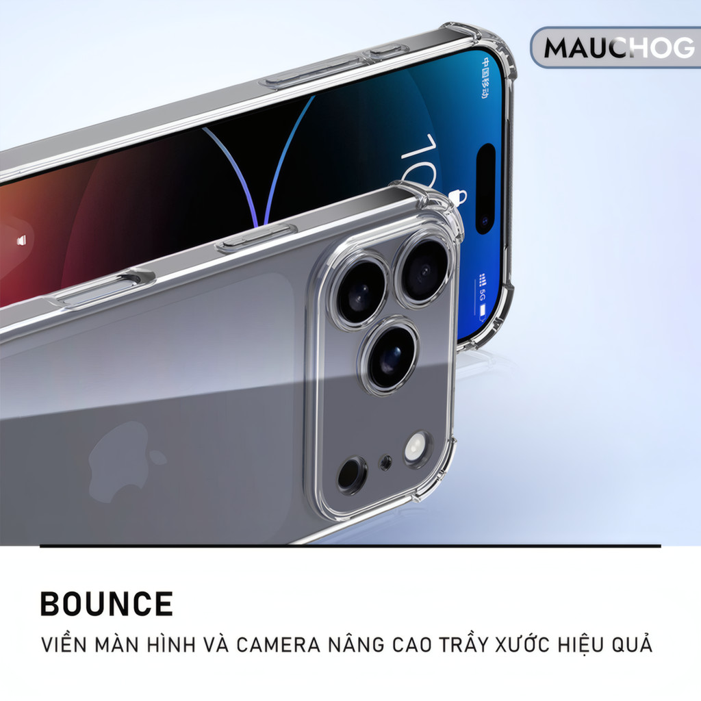 Ốp Lưng Dẻo Trong Suốt Chống Sốc Bảo Vệ Camera Cho Điện Thoại iPhone 11 12 13 14 15 16 17 Pro Max