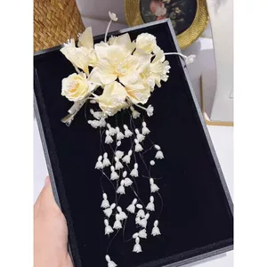 🔥phụ kiện tóc cô dâu kẹp tóc cô dâu phụ kiện chụp ảnh cưới Phiên Bản Hàn Quốc Sáng Tạo Giả Ngọc Trai Hoa Kẹp Tóc Lily of the Valley Cô Dâu Mũ Đội Đầu Cưới Phụ Kiện Tóc Cưới Phụ Kiện