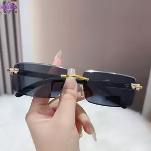Kính râm RTJIFSS Retro, Kính râm trang trí hình con báo đại dương không vành, Kính râm UV400 thời trang dành cho nữ và nam giới