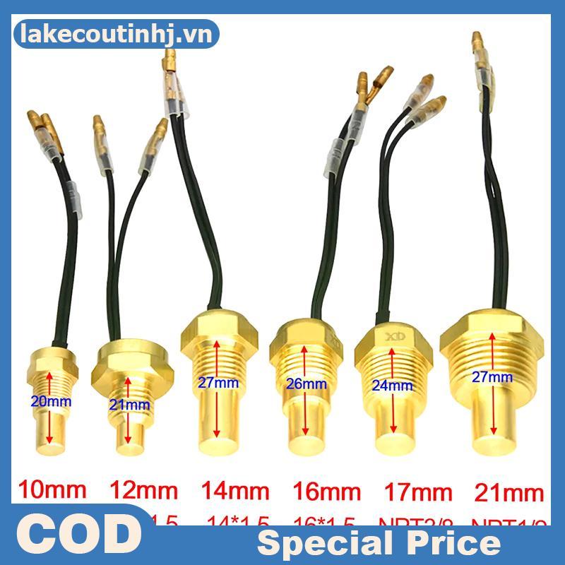 Lu 1PC 12V / 24V 10MM 12MM 14MM 16MM 17MM 21MM Cảm Biến Nhiệt Độ Nước Đa Năng Cảm Biến Nhiệt Độ Ô Tô Đồng Hồ Đo Nhiệt Độ Nước tinhj