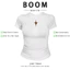 BOOM Áo Baby Tee Nữ Cotton Ôm Body-Áo Thun Ngắn Tay Y2K In Hình PhongCách Mùa Hè, Cổ Tròn Hàng Đầucách hàn quốc phong347