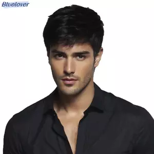 Bluelover Nam Thời Trang Sợi Tổng Hợp Tóc Giả Bán Hàng Tóc Ngắn Trên Đầu Tóc Blo Để Che Tóc Trắng Địa Trung Hải Hói Tóc Mới