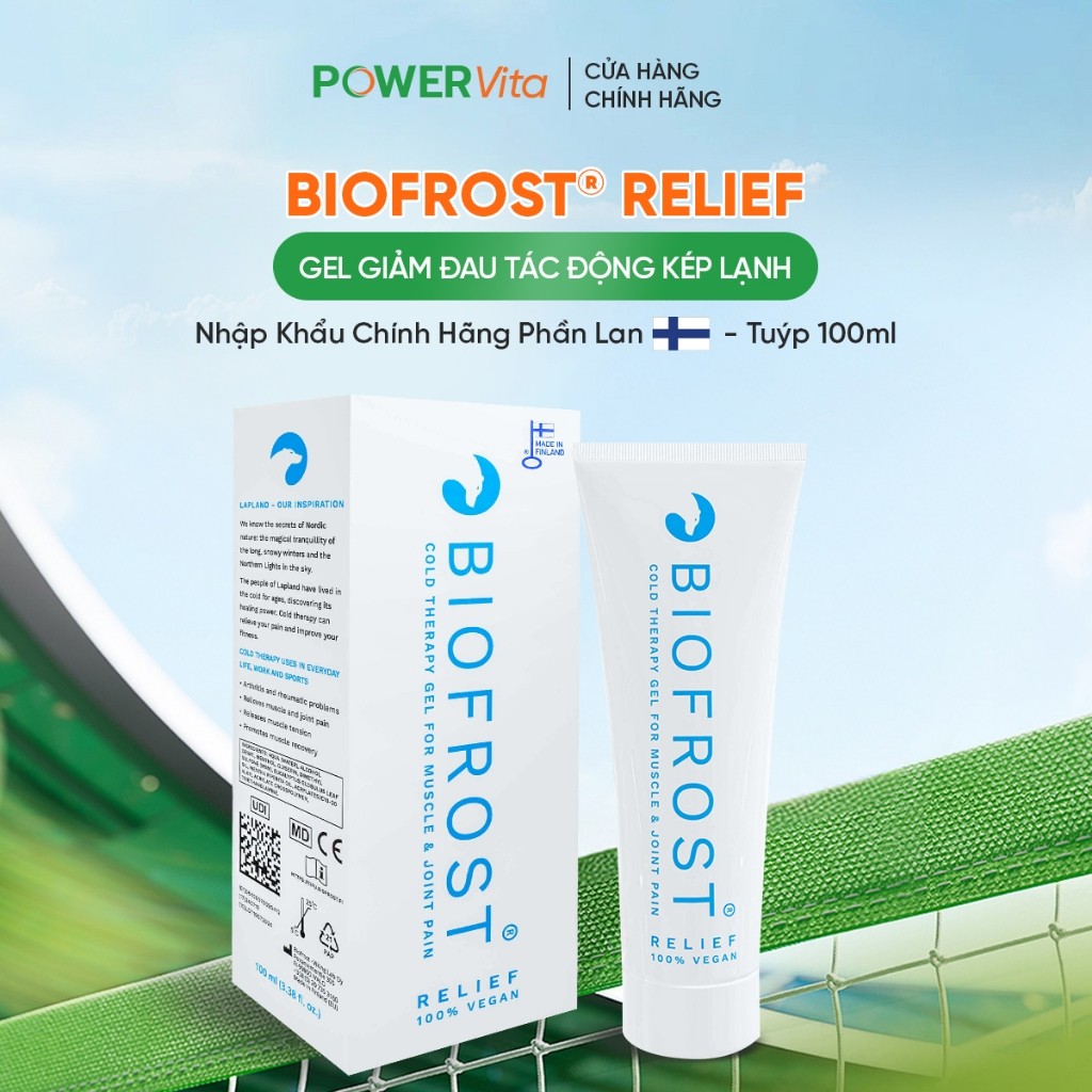 BIOFROST® RELIEF Gel Giảm Đau Tác Động Kép Lạnh - Nhập Khẩu Chính Hãng Phần Lan - Tuýp 100ml