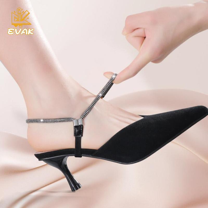 Dây giày đính đá Alittlesetrtu có dây chống trượt cho giày cao gót - Bộ 2 VN