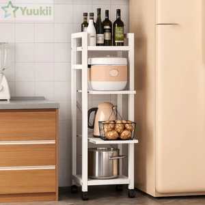 Giá sắp xếp nhà bếp YUUKII, Kệ nhiều tầng Giá đựng đồ nhà bếp, Thiết kế kéo ra Xây dựng chắc chắn Giá đỡ lưu trữ lò nướng tiết kiệm không gian Tổ chức nhà bếp