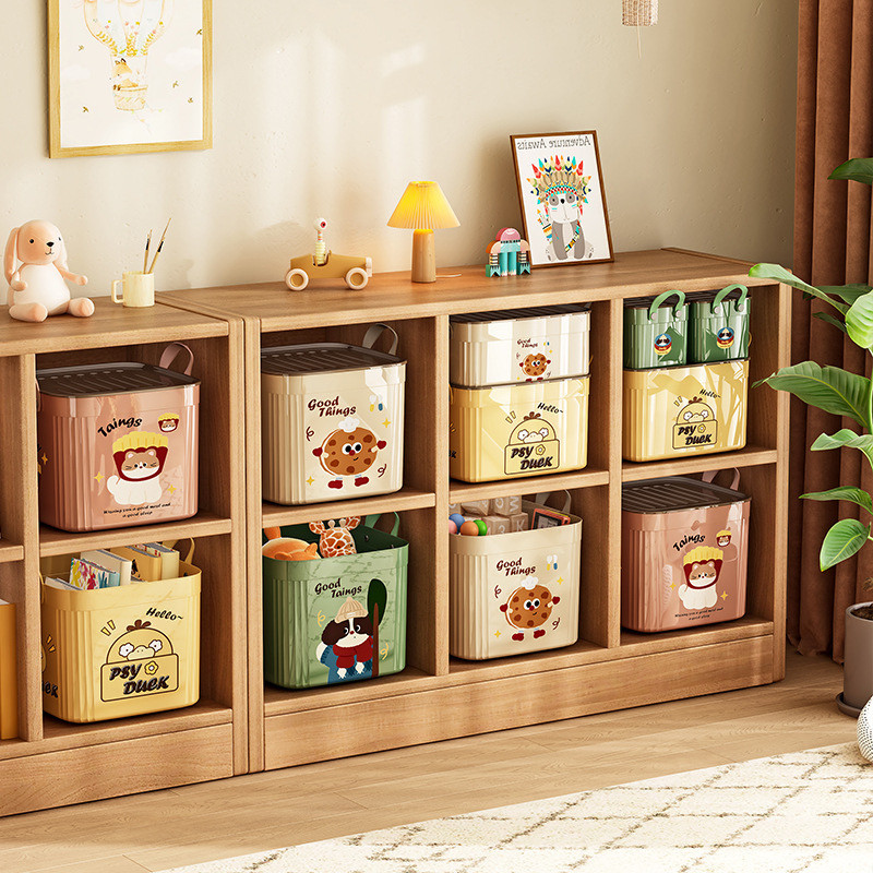 Hộp Nhựa Đựng Đồ Chơi Đa Năng Có Nắp ENODA HOME, Thùng Đựng Quần Áo, Đồ Chơi Decor Màu Sắc Dễ Thương Q310