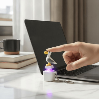SENRTY Nút Seagull Móc khóa, Hành vi vui nhộn Tiếng kêu của Seagulls Bàn phím Fidget Móc khóa, Âm thanh vui nhộn của tôi Thú vị Fidget Clicker Móc khóa chống Angst