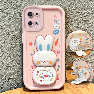 Ốp Lưng Cho oppo Reno 13 pro 5G Reno 13F 13 FS 5G Vỏ Điện Thoại Vỏ Mềm Silicon Chống Sốc Thiết Kế Mới Gương Thẩm Mỹ Có Giá Đỡ 360° Xoay thỏ dễ thương cho bé gái JTXCEZJ1