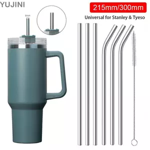 YUJUNI 1 Ống Hút Thép Không Gỉ, Ống Hút Cốc Thẳng Màu Bạc, Ống Hút Thay Thế Uống 6 Mm 8 Mm Có Thể Tái Sử Dụng Bền Đẹp Cho 30oz 40oz Tyeso Cup