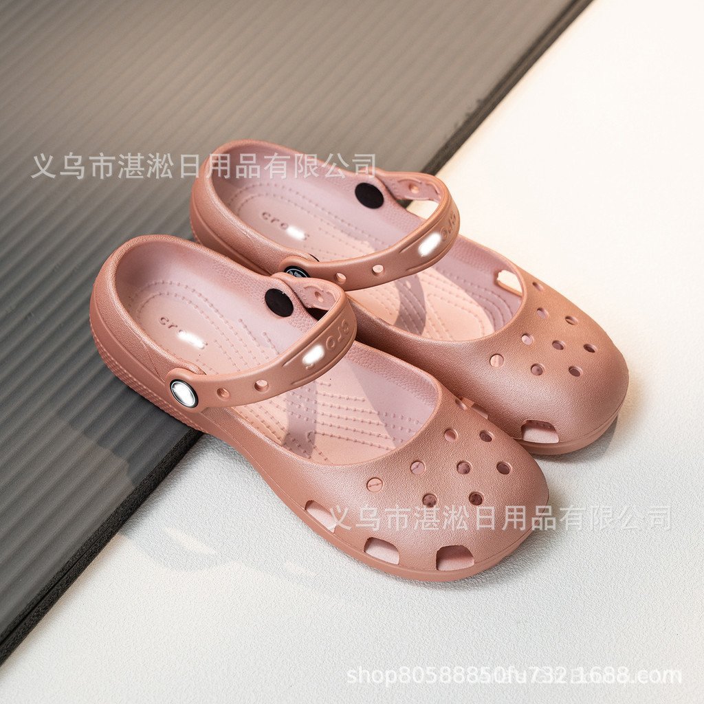 [Aria] cross Ballet Hole Shoes Nữ Mùa Hè Đi Biển Chống Trơn Trượt Thoáng Khí Mặc Ngoài Y Tá Sandal Ballet