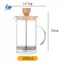Dụng cụ pha cà phê Nồi ép kiểu Pháp có bộ lọc Thủy tinh Borosilicate cao Tay đấm hoạt động Nồi trà đa chức năng bằng gỗ-Lid-1000ml