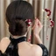 Mới Phong Cách Trung Quốc Hoa Hồng Đỏ Hình Chữ U Tua Rua Kẹp Tóc Nữ Cao Cấp Kẹp Tóc Dụng Cụ Tiện Dụng Mặt Ngựa Váy Kẹp Tóc Mũ Đội Đầu