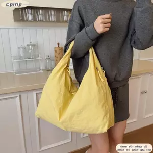 Túi đeo nách CPINCP, Túi Tote nữ bằng vải Canvas mùa xuân mùa hè, Túi đeo vai đơn dung tích lớn đa năng Túi mua sắm