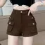 Quần Short Denim Nâu Co Giãn Tổng Thể Túi Phong Cách Mới Cao Cấp Ôm Hơn Nhìn Rộng Quần Nóng