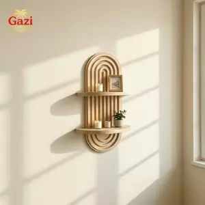 Boho Chic Gỗ Hai Lớp Treo Tường Ra Cho Thiết Lập Nhà Thanh Lịch [VN]