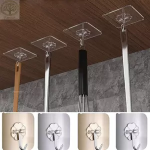 AMLU 1 / 3 Móc Tự Dính, Móc Treo Liền Mạch Không Đục Lỗ Chịu Lực, Móc Treo Tường Đa Năng Trong Suốt Mạnh Mẽ