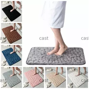 Thảm chùi chân CAST Bồn tắm có thể giặt được Hấp thụ nước Đá cuội chống trượt dập nổi