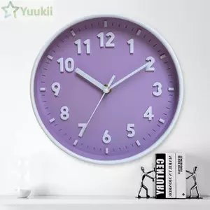Đồng hồ treo tường số YUUKII, Đồng hồ im lặng treo tường chống dính, Đồng hồ tròn 8 Inch chạy bằng pin đầy màu sắc dễ thương Trẻ em