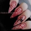 Móng tay giả nhọn dài Halloween - Thiết kế nhện đẫm máu để mặc tiệc tùng