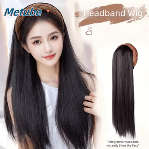 METUBE Hairpieces Tổng hợp, Băng đô xoăn hình chữ U gợn sóng dài, Dây buộc tóc nối dài tự nhiên dành cho nữ