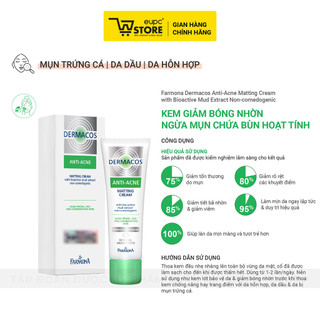 Kem Giảm Bóng Nhờn Giảm Mụn Chứa Bùn Hoạt Tính Farmona Dermacos Anti-Acne 50ml Cho Da Hỗn Hợp, Da Dầu EUPC STORE