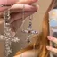KUZHEN Thời Trang Châu Âu Và Mỹ Pháp Zircon Chữ Thập Mặt Dây Chuyền Nelace Ánh Sáng Sang Trọng Đơn Giản Cá Tính Nelace Cho Nữ Trang Sức HOT