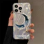 Trung Cổ Retro Cupid Angel Sun Moon Vỏ Cho IPhone 17 16 Pro Max 17 Air 15 14 13 12 11 Pro Max X XS XR 16e Vỏ Điện Thoại Di Động Matte Họa Tiết Lông Vũ Cứng Chống Sốc Laser Bạc