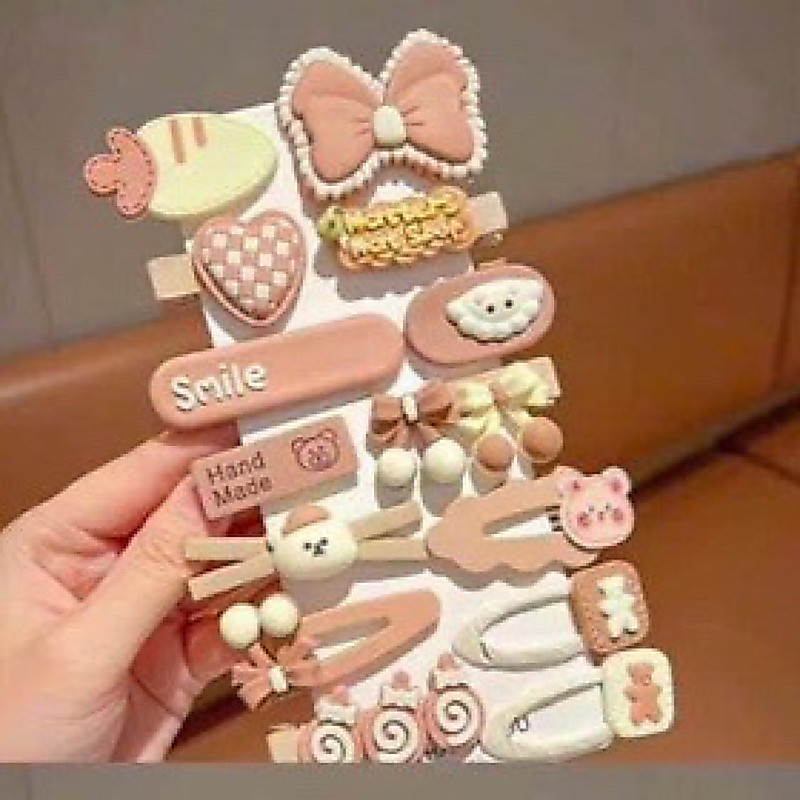 Set kẹp cặp cột tóc cho bé lớn hình hoạt hình cute xinh xắn hot