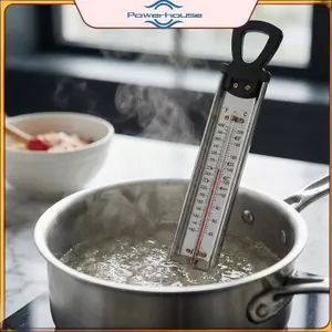 Nhiệt kế kẹo thép không gỉ POWER để nấu ăn Thủ công Sử dụng Syrup đường mứt với cấu trúc bền bỉ và dễ lau chùi để nướng bánh nhà bếp.