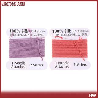 HWETR 8 # 0.8mm * 2 mét Giá xuất xưởng Nhiều màu 100% Màu Hồng Tự Nhiên Trắng Dây Lụa Dành Cho Nữ DIY Trang Sức Làm