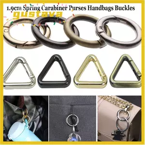 GUSTAVA 1 / 2 / 5 Chiếc Mùa Xuân O-Ring Khóa Tam Giác / Tròn Đẩy Kích Hoạt Cắm Trại Ngoài Trời Carabiner Hợp Kim Kẽm Móc Chụp Khóa Kẹp