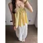 Ngọt Ngào Giảm Tuổi Xếp Ly Mùa Hè Áo Sơ Mi Kỳ Nghỉ Áo Sơ Mi Rời Nhỏ Áo Sơ Mi Ôm Hơn Nhìn Không Tay Top