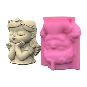 XGB 3D Cô Gái Chậu Hoa Khuôn Silicon Bê Tông Thạch Cao Giá Đỡ Khuôn Pha Lê Nhựa Dính Khuôn DIY Handmade Thủ Công Trang Trí